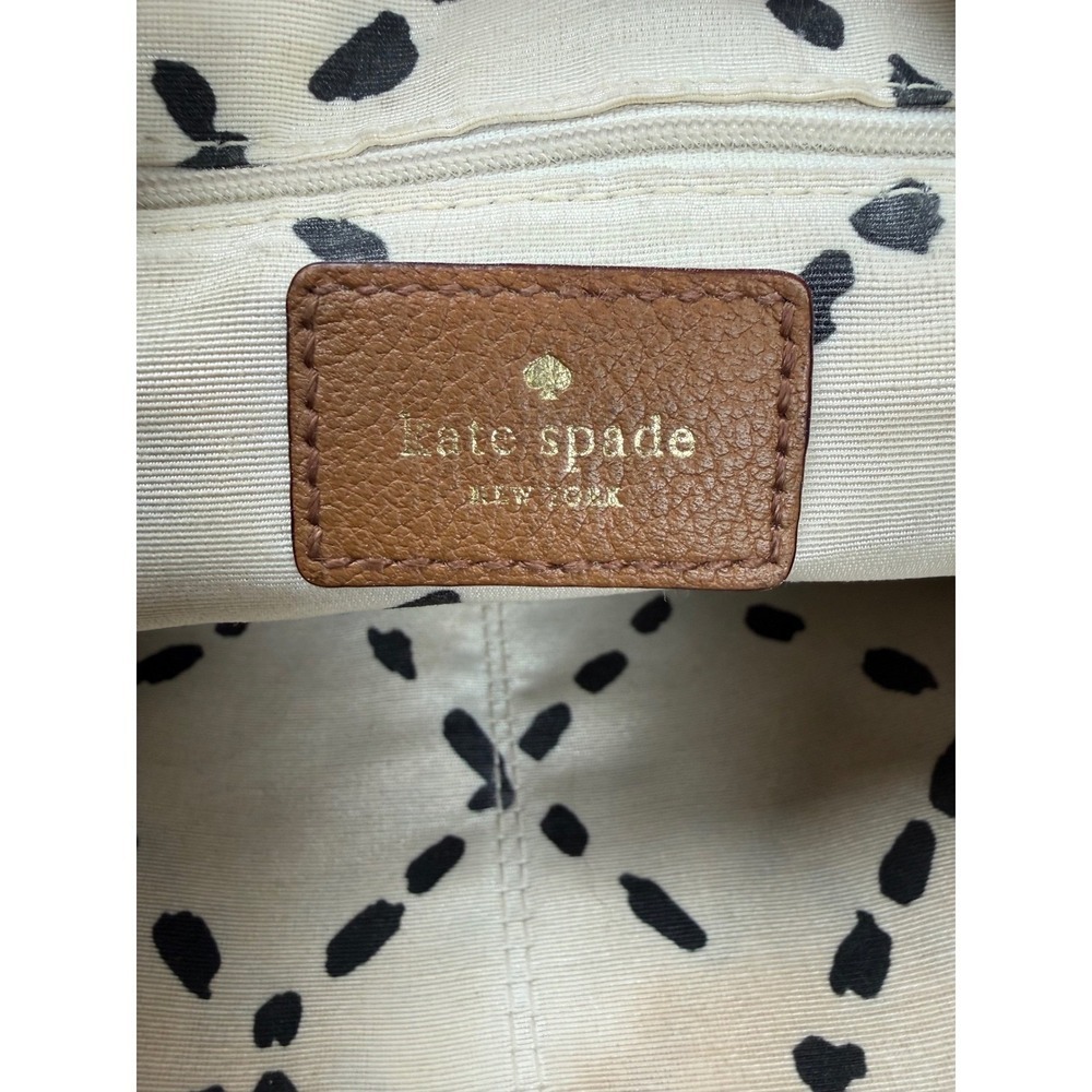 Kate Spade New York Brown Pebbled Leather Crossbody Bag Gold Hardware Zip Pocket - Picture 10 of 11